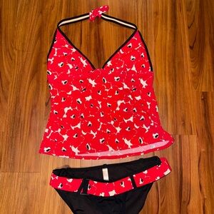 Vibrant Victoria's Secret Red Floral Halter Bikini Set - New & Ready to Bloom!